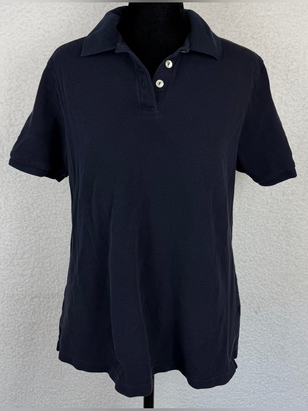 MARKS & SPENCER • Navy Blue 100% Cotton Short-Sleeve Polo Top, 8 - Picture 8 of 11